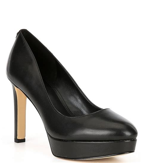 michael michael kors chantal leather platform pump|michael kors chantal pump.